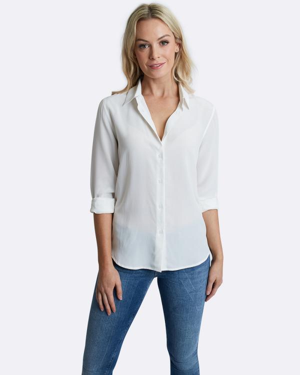 The Fable - True White Silk Shirt - Tops (White) True White Silk Shirt