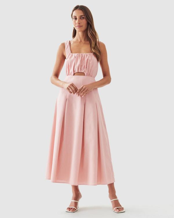 The Fated - Lion Midi Dress - Dresses (Light Dusty Rose) Lion Midi Dress