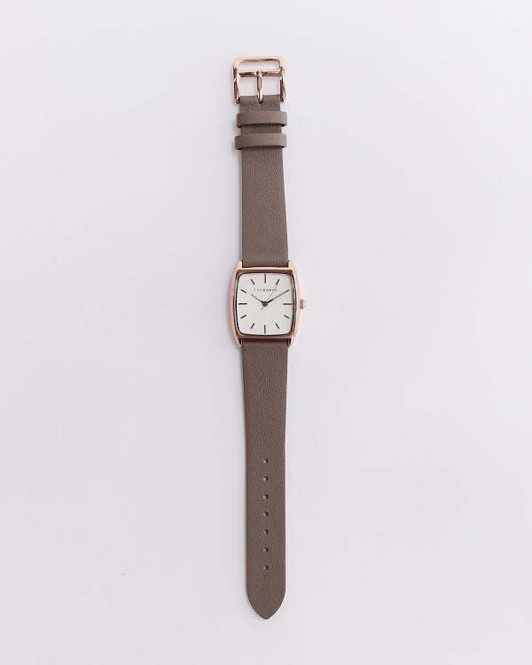 The Horse - The Dress Watch - Watches (Rose Gold / White Face / Dark Grey Leather Strap) The Dress Watch