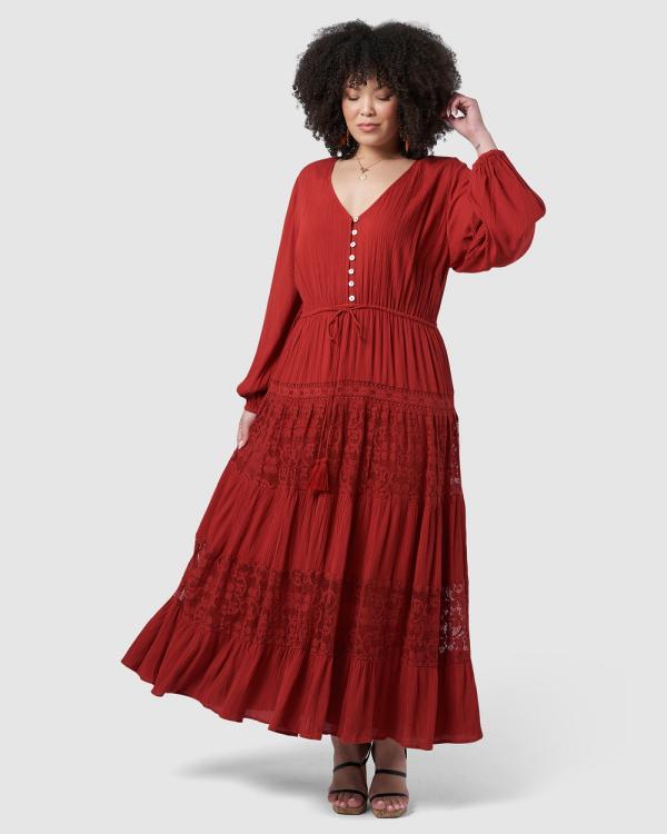 The Poetic Gypsy - Free Lace Maxi Dress - Dresses (Red) Free Lace Maxi Dress