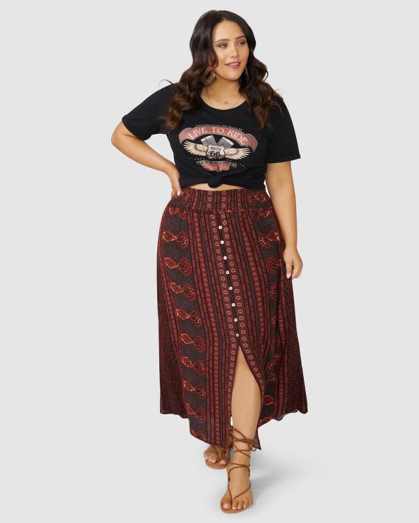 The Poetic Gypsy - Love Spice Maxi Skirt - Skirts (Red) Love Spice Maxi Skirt