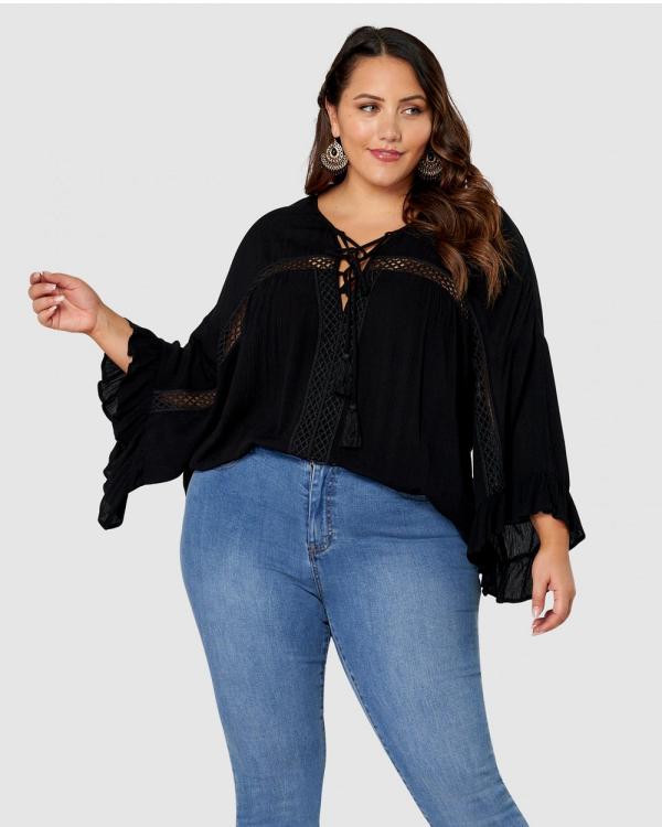 The Poetic Gypsy - New Dreamer Blouse - Tops (Black) New Dreamer Blouse