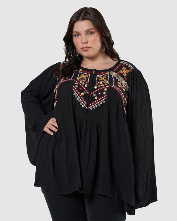 The Poetic Gypsy - Sweet Escape Blouse - Tops (Black) Sweet Escape Blouse