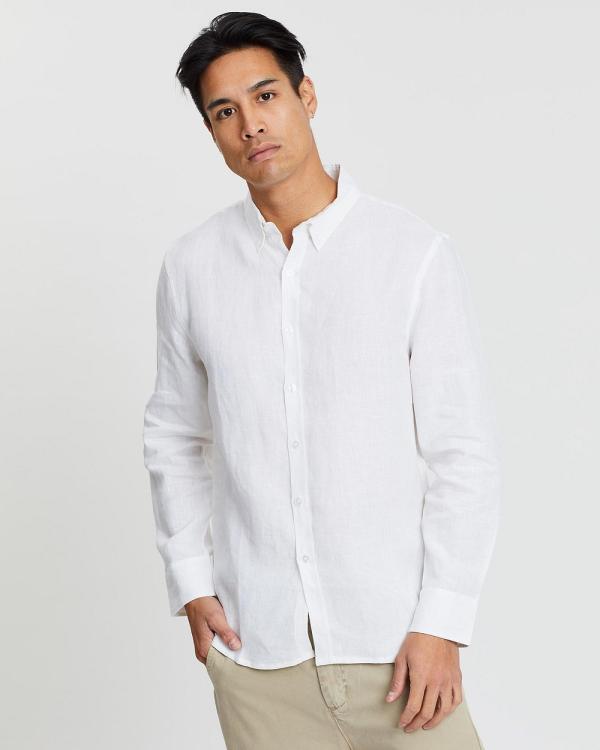 The Rocks Push - Linen Shirt Men White - Casual shirts (White) Linen Shirt Men White