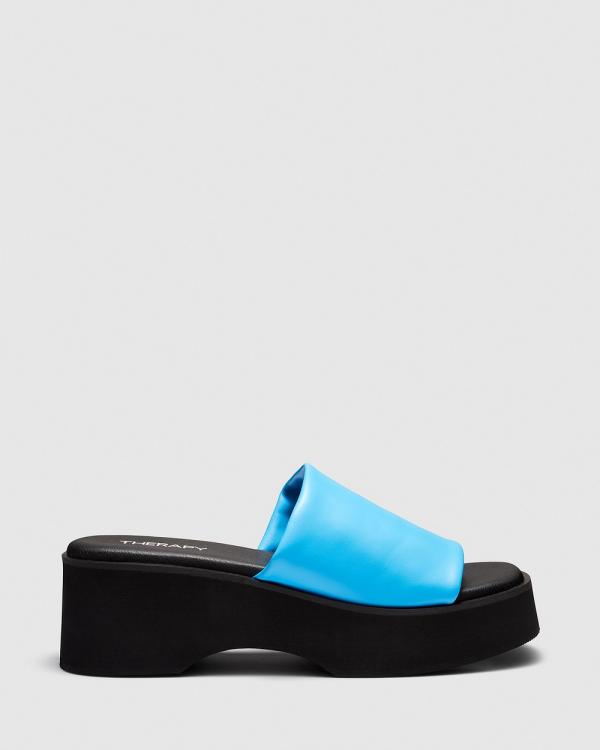 Therapy - Naomi Platform Sandals - Casual Shoes (Azure) Naomi Platform Sandals