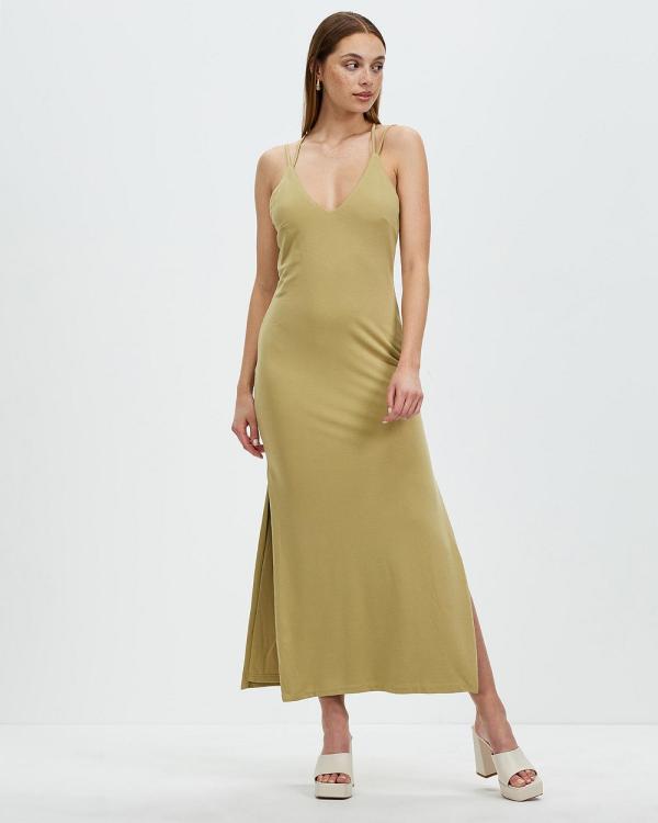 Third Form - Form Cross Back Midi Dress - Dresses (Khaki) Form Cross Back Midi Dress