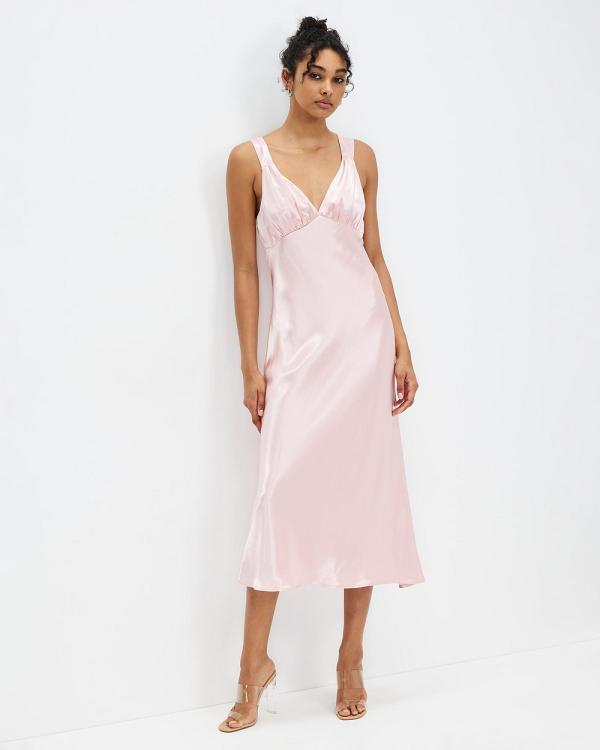 Third Form - Satin Gather Bra Bias Slip Dress - Bridesmaid Dresses (Fairy Floss) Satin Gather Bra Bias Slip Dress