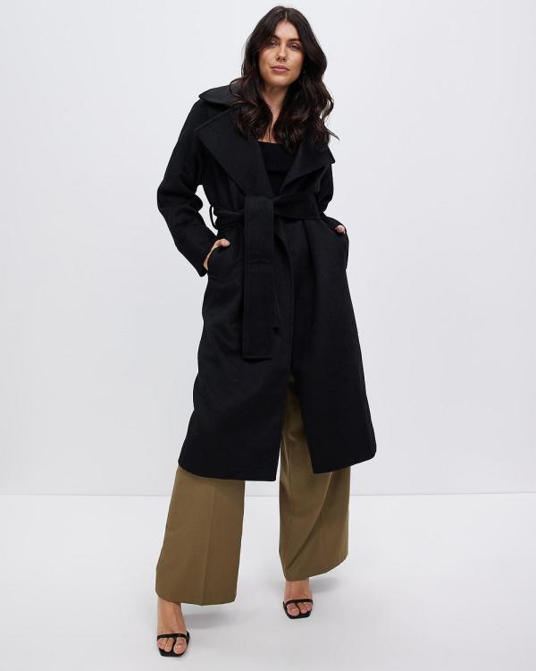 Third Form - Uncover Woolen Trench Coat - Trench Coats (Black) Uncover Woolen Trench Coat