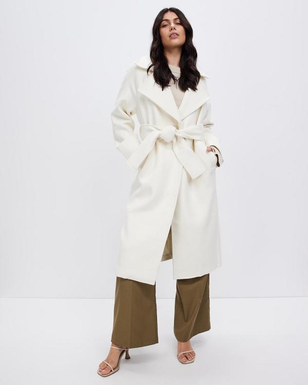Third Form - Uncover Woolen Trench Coat - Trench Coats (Cream) Uncover Woolen Trench Coat