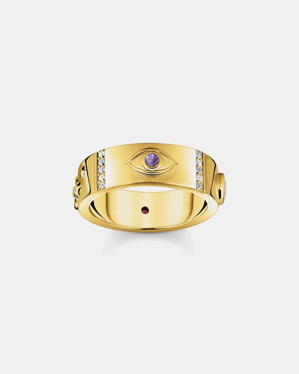 THOMAS SABO - Gold Cosmic Talisman Ring with Colourful Stones - Jewellery (Gold) Gold Cosmic Talisman Ring with Colourful Stones