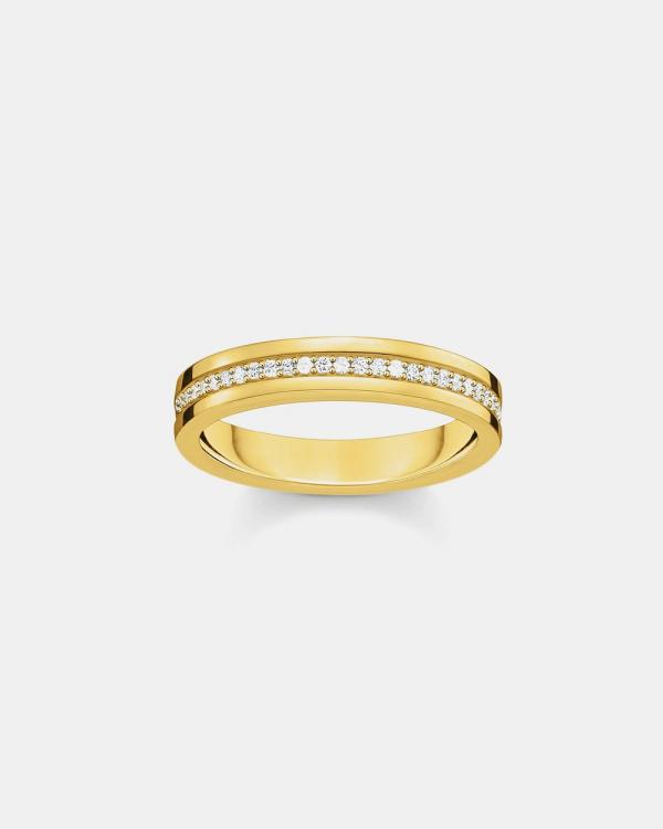 THOMAS SABO - Golden Band Ring with White Zirconia - Jewellery (Gold) Golden Band Ring with White Zirconia