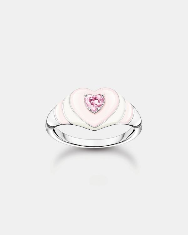 THOMAS SABO - Pink Heart Ring Silver - Jewellery (Pink) Pink Heart Ring Silver