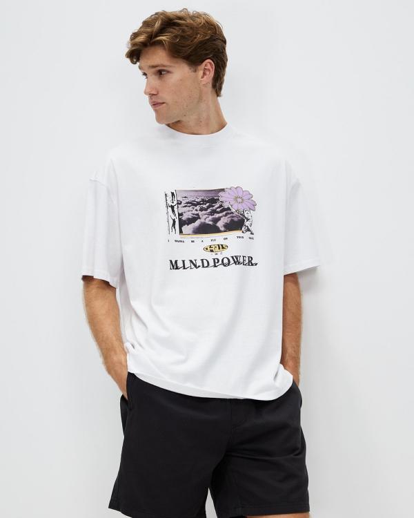 Thrills - Mind Power Box Fit Oversized Tee - T-Shirts & Singlets (White) Mind Power Box Fit Oversized Tee
