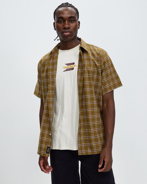 Thrills - Steadfast Check Short Sleeve Shirt - Shirts & Polos (Mustard Gold) Steadfast Check Short Sleeve Shirt