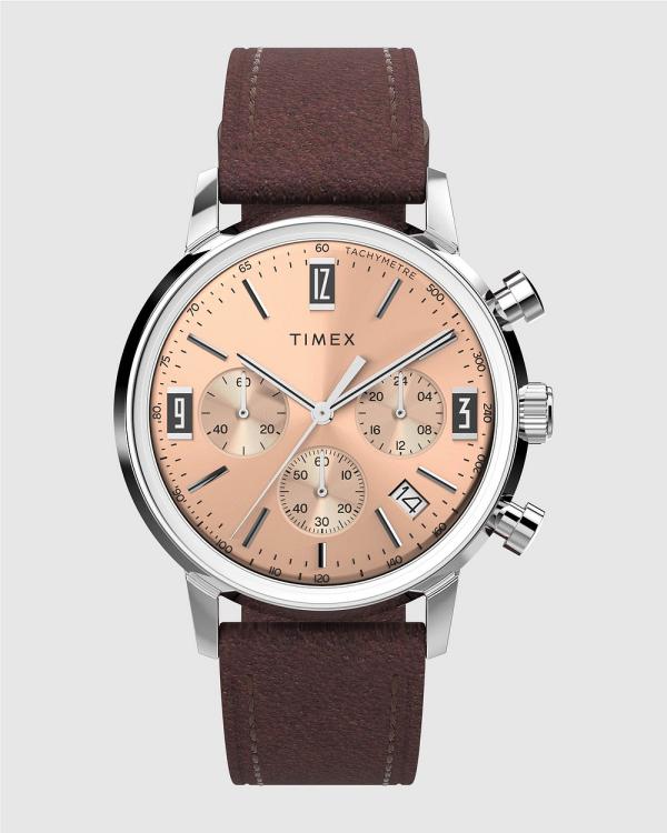 TIMEX - Men’s Marlin Quartz Chrono - Watches (Brown) Men’s Marlin Quartz Chrono