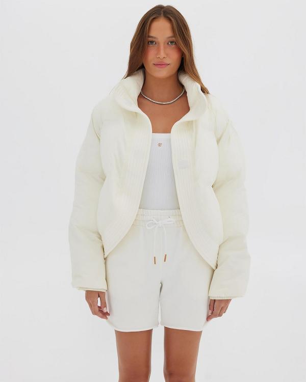 Toast Society - Curved Front Puffer Jacket - Coats & Jackets (Ivory) Curved Front Puffer Jacket