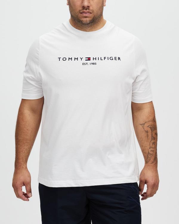 Tommy Hilfiger - Big & Tall Tommy Logo Tee - T-Shirts & Singlets (White) Big & Tall Tommy Logo Tee