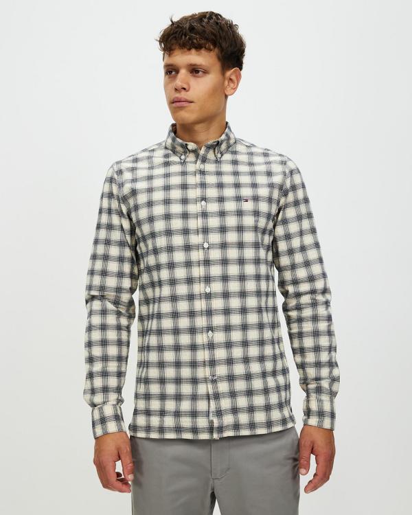 Tommy Hilfiger - Flex Textured Grid Check SF Shirt - Casual shirts (Calico & Desert Sky) Flex Textured Grid Check SF Shirt
