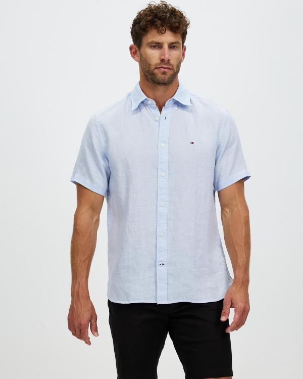 Tommy Hilfiger - WCC Premium Linen SS Shirt - Casual shirts (Breezy Blue) WCC Premium Linen SS Shirt