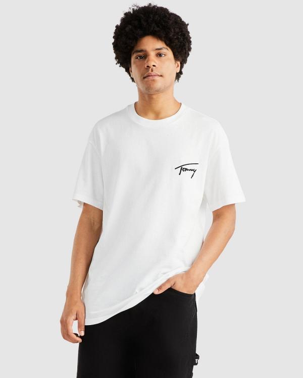 Tommy Jeans - Regular Signature Tee Ext - T-Shirts & Singlets (White) Regular Signature Tee Ext