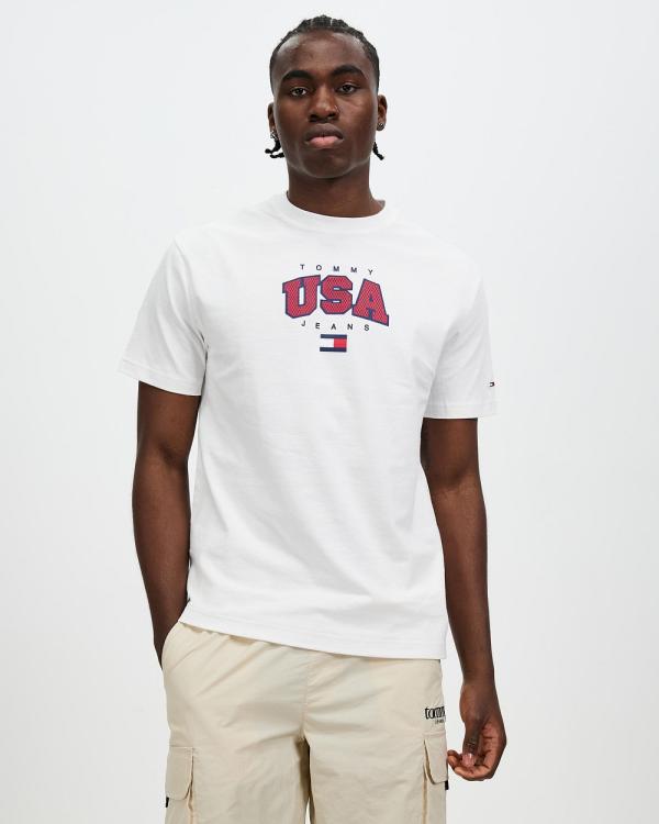Tommy Jeans - TJM Classic Modern Sport USA Tee - T-Shirts & Singlets (White) TJM Classic Modern Sport USA Tee