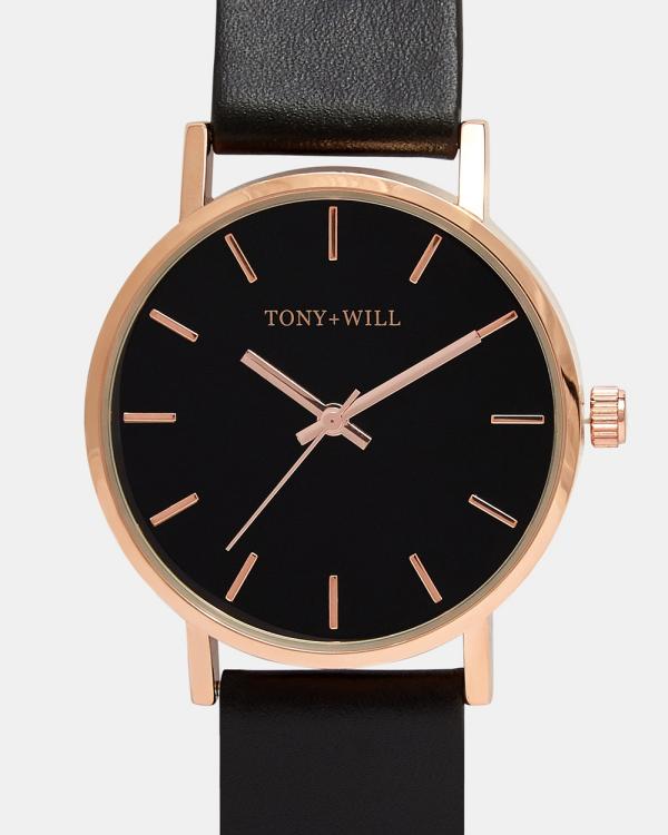 TONY+WILL - Small Classic - Watches (ROSE GOLD / BLACK / BLACK) Small Classic