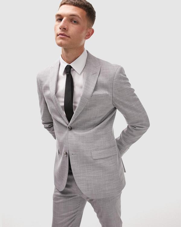 Topman - Skinny Suit Jacket - Coats & Jackets (Light Grey) Skinny Suit Jacket