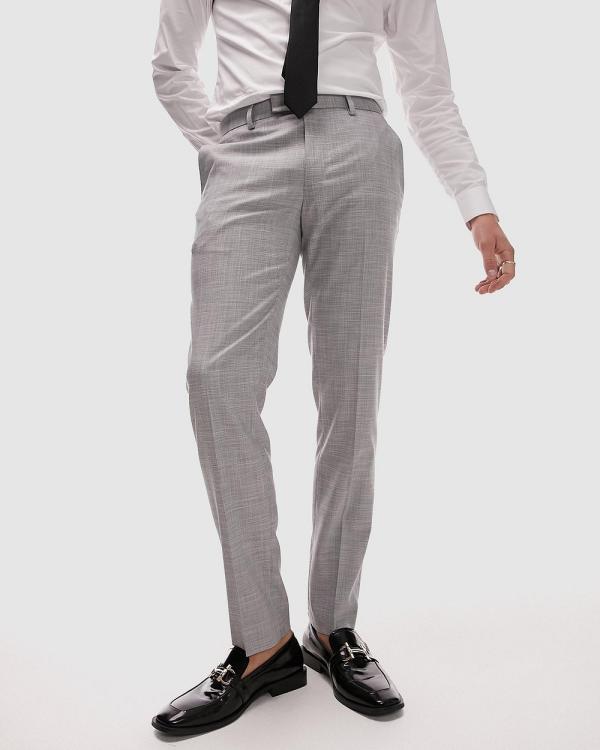 Topman - Skinny Suit Trousers - Pants (Light Grey) Skinny Suit Trousers