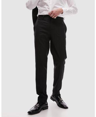 Topman - Wool Mix Slim Suit Trousers - Pants (Black) Wool Mix Slim Suit Trousers