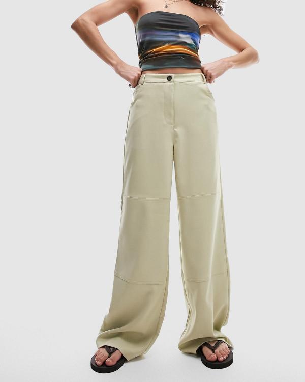 TOPSHOP - Baggy Utility Trousers - Pants (Sage) Baggy Utility Trousers
