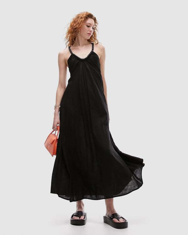 TOPSHOP - Beaded Strap Chuck On Maxi Dress - Dresses (Black) Beaded Strap Chuck On Maxi Dress