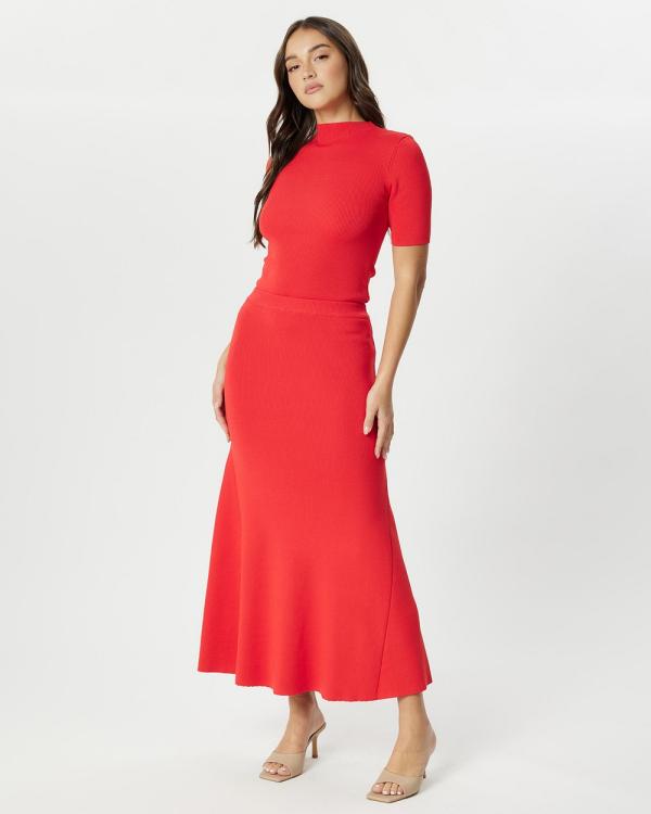 Tussah - Blossom Knit Skirt - Skirts (Red) Blossom Knit Skirt