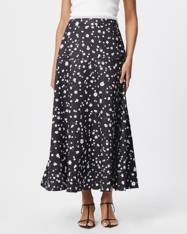 Tussah - Camryn Midi Skirt - Skirts (Black & White Ditsy) Camryn Midi Skirt