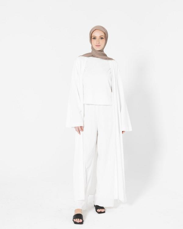 TWIICE - 'Aliyah' Crinkle Kimono - Jumpers & Cardigans (White) 'Aliyah' Crinkle Kimono