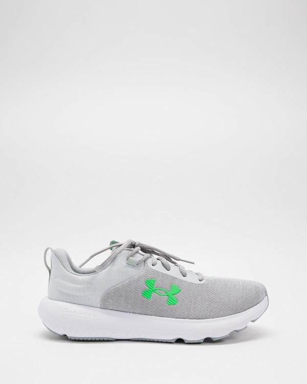 Under Armour - Charged Revitalize   Men's - Performance Shoes (Halo Gray, Halo Gray & Green Screen) Charged Revitalize - Men's