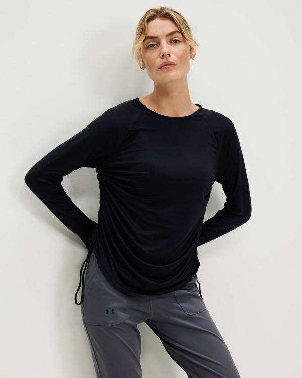 Under Armour - Motion LS Longline Tee - Long Sleeve T-Shirts (Black & Jet Gray) Motion LS Longline Tee