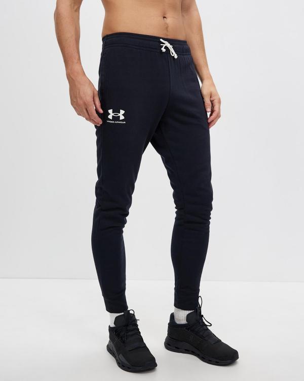 Under Armour - Rival Terry Joggers - Pants (Black & Onyx White) Rival Terry Joggers