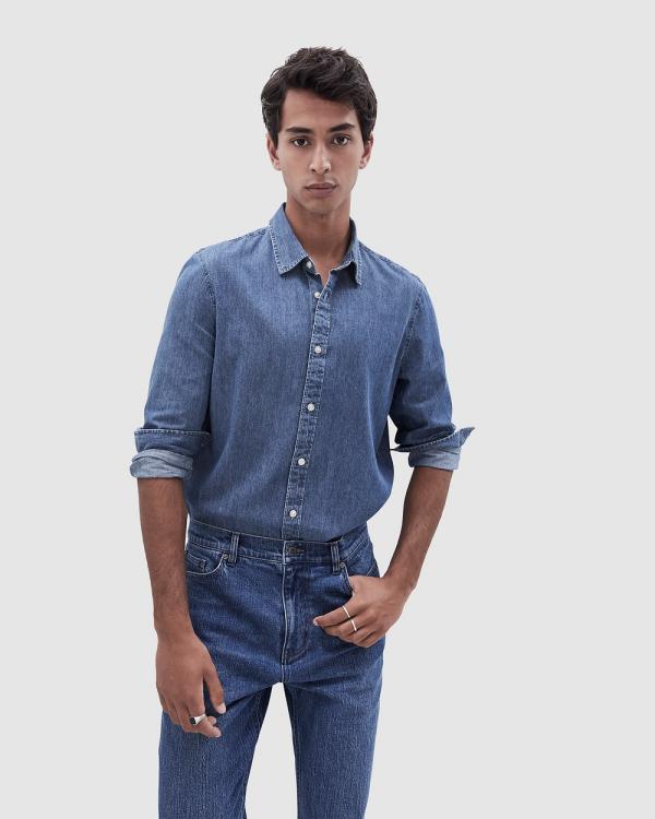 UNISON - Chambray L S Regular Fit Shirt - Casual shirts (Dark Wash) Chambray L-S Regular Fit Shirt