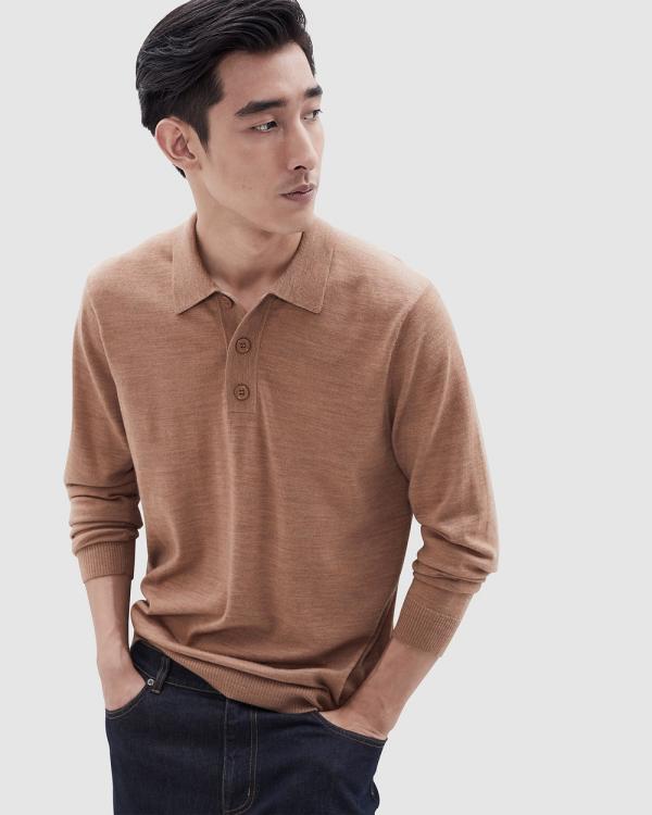 UNISON - Merino Wool Polo - Jumpers & Cardigans (Dusk Marle) Merino Wool Polo