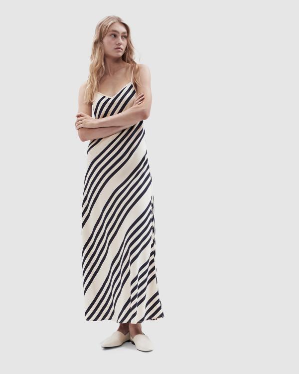 UNISON - Stripe Slip Dress - Dresses (Vanilla Navy) Stripe Slip Dress