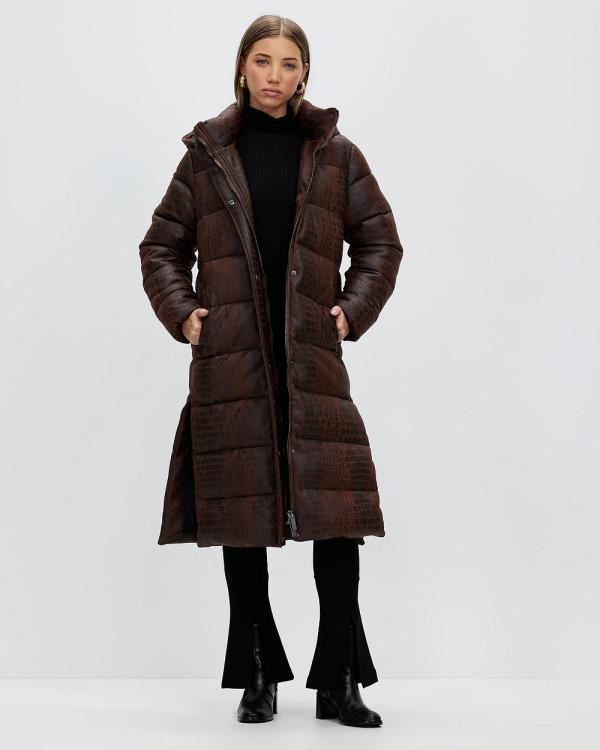 Unreal Fur - Croc Illusion Coat - Coats & Jackets (Croc Print) Croc Illusion Coat