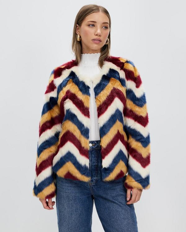 Unreal Fur - Frequency Jacket - Coats & Jackets (Zig-Zag Multi) Frequency Jacket