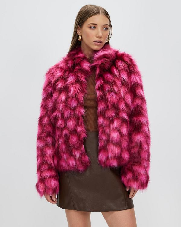 Unreal Fur - Glow Jacket - Coats & Jackets (Pink Leopard) Glow Jacket