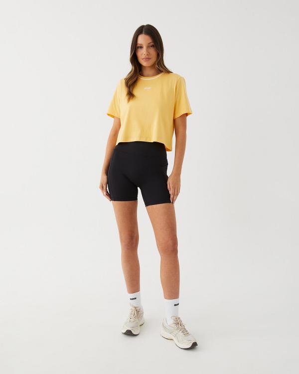 Upstate - Evolve Cropped Tee - T-Shirts & Singlets (Yellow) Evolve Cropped Tee
