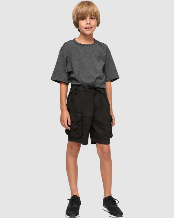 Urban Classics - UC Boys Double Pocket Cargo Shorts - Shorts (Black) UC Boys Double Pocket Cargo Shorts