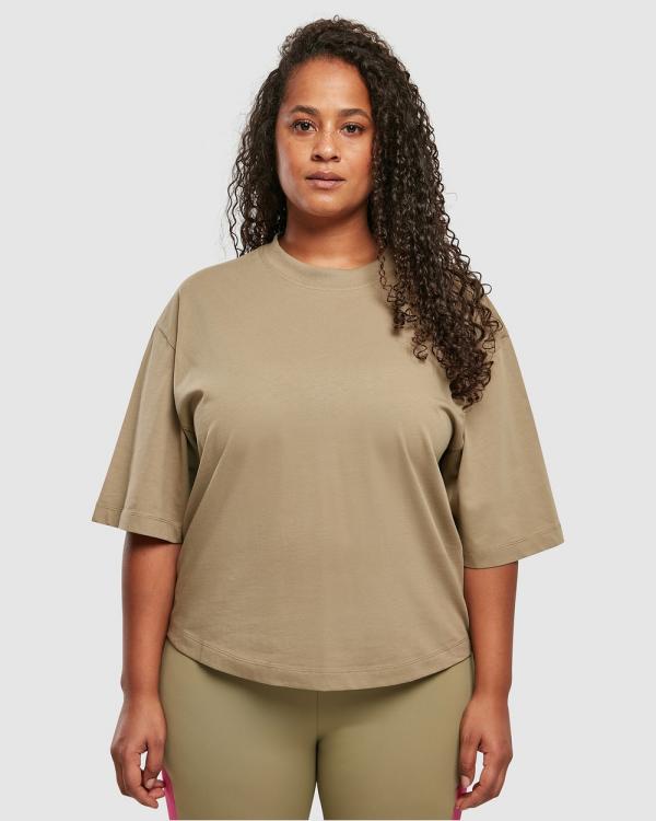 Urban Classics - UC Ladies Organic Oversized Tee - Short Sleeve T-Shirts (Khaki) UC Ladies Organic Oversized Tee