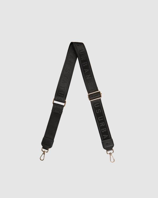 Urban Status - Webbing Strap - Handbags (Black/Gold) Webbing Strap