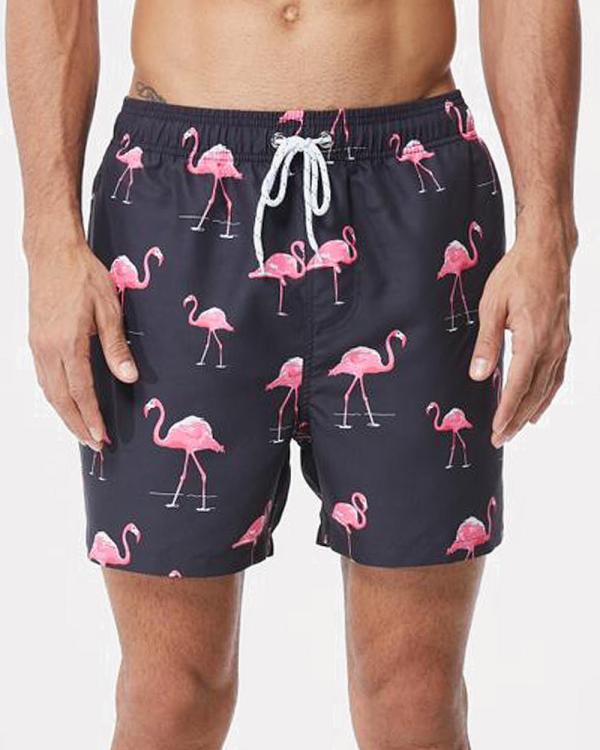 Vacancy Co - Greater Flamingo Swim Short - Shorts (Ink) Greater Flamingo Swim Short
