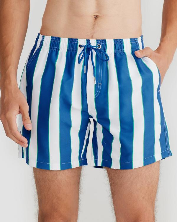 Vacay Swimwear - Helsinki Swim Shorts - Shorts (Blue & White) Helsinki Swim Shorts
