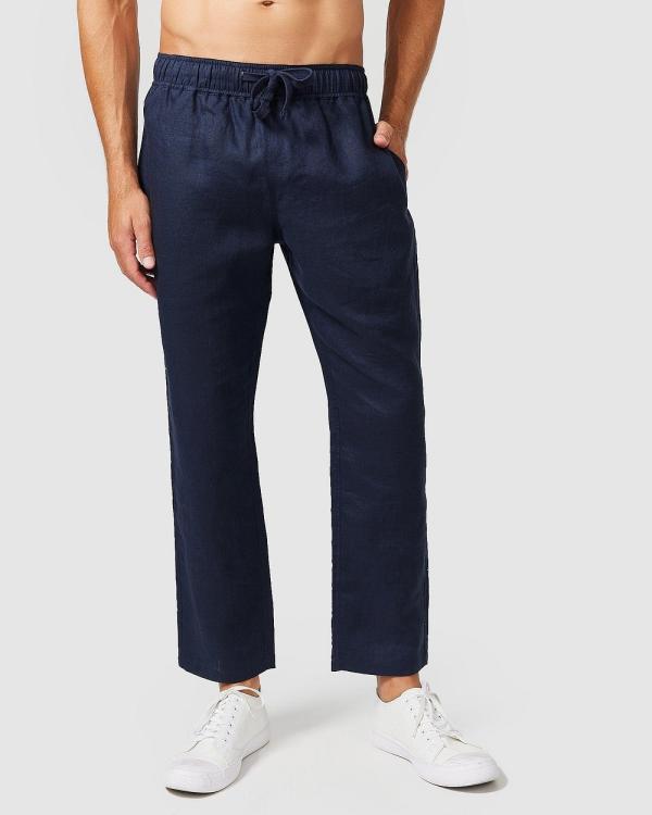 Vacay Swimwear - Linen Pants Navy - Pants (Navy Blue) Linen Pants Navy